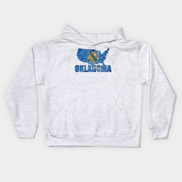 Oklahoma flag Kids Hoodie by PRINT-LAND